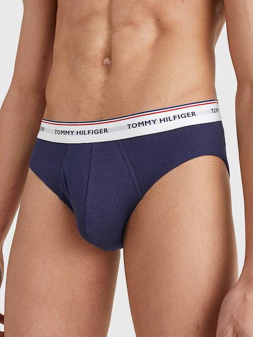 Tommy Hilfiger 3-Pack Katoenen Briefs Ondergoed Heren Blauw | TH704ONC