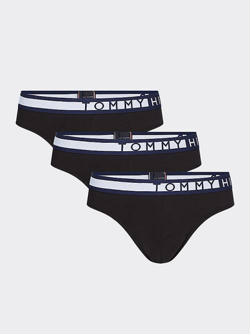 Tommy Hilfiger 3-Pack Logo Waistband Briefs Ondergoed Heren Zwart | TH316SDW