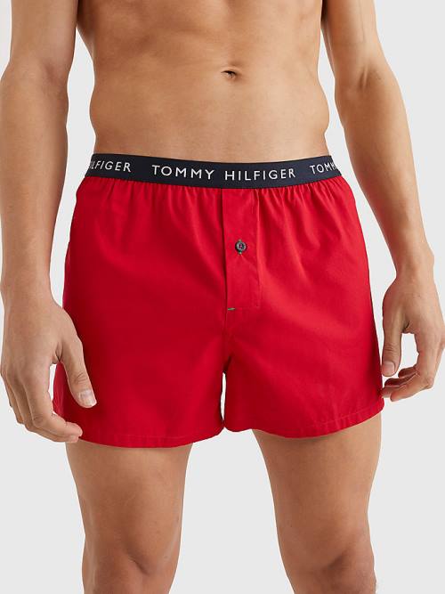 Tommy Hilfiger 3-Pack Logo Waistband Button Fly Boxers Ondergoed Heren Groen | TH350NKO