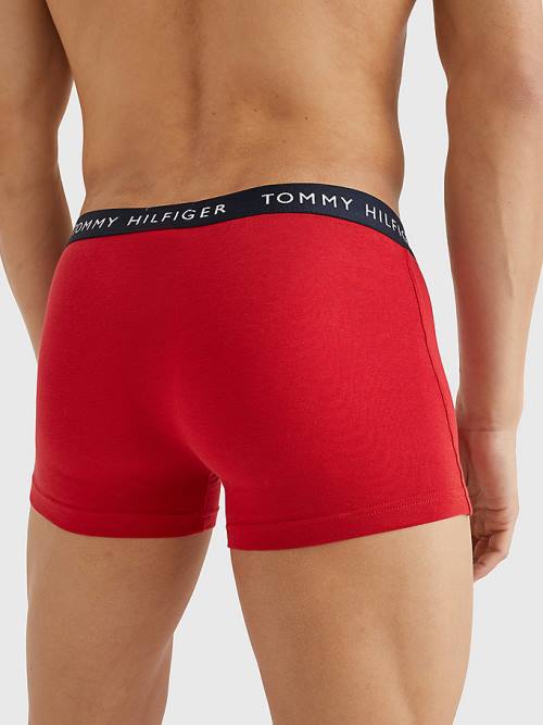 Tommy Hilfiger 3-Pack Logo Waistband Trunks Ondergoed Heren Paars | TH251HVC