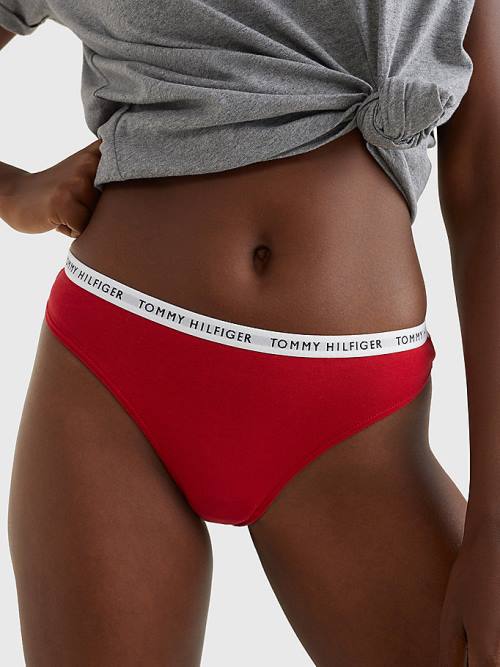 Tommy Hilfiger 3-Pack Recycled Katoenen Thongs Ondergoed Dames Rood | TH703WLD