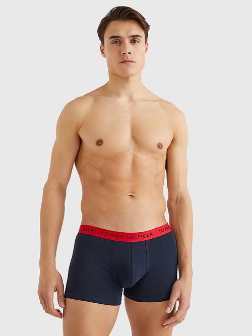 Tommy Hilfiger 3-Pack Repeat Logo Trunks Ondergoed Heren Paars | TH638EXI