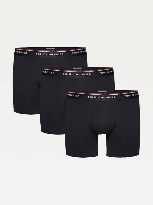 Tommy Hilfiger 3-Pack Stretch Katoenen Boxer Shorts Ondergoed Heren Zwart | TH213RET