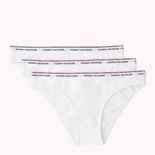 Tommy Hilfiger 3-Pack Stretch Katoenen Briefs Ondergoed Dames Wit | TH837CMI