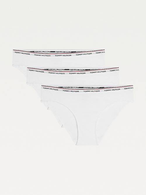 Tommy Hilfiger 3-Pack Stretch Katoenen Briefs Ondergoed Dames Wit | TH837CMI