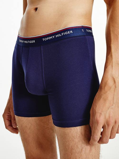 Tommy Hilfiger 3-Pack Stretch Katoenen Boxer Shorts Ondergoed Heren Blauw | TH853DVW