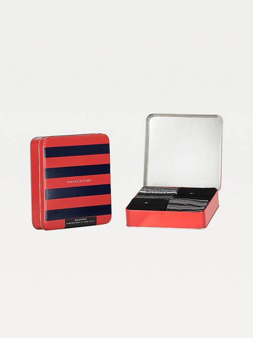 Tommy Hilfiger 4-Pack Gift Box Stripe Sokken Heren Zwart | TH142THV