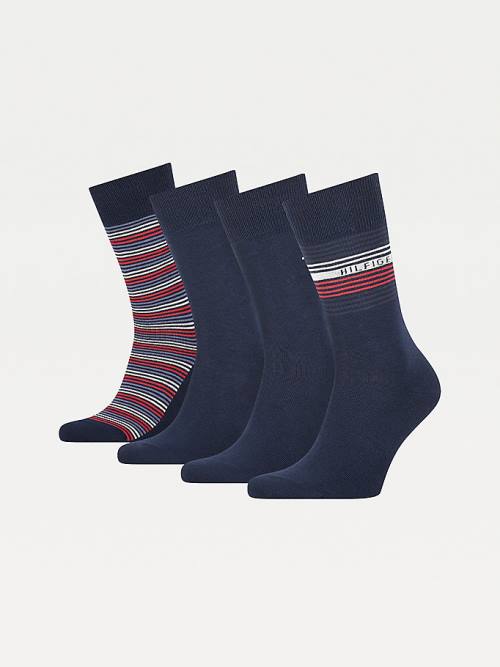 Tommy Hilfiger 4-Pack Gift Box Stripe Sokken Heren Blauw | TH326VNO