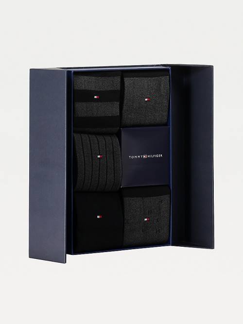 Tommy Hilfiger 5-Pack Gift Box Bird Eye Sokken Heren Zwart | TH089GOI