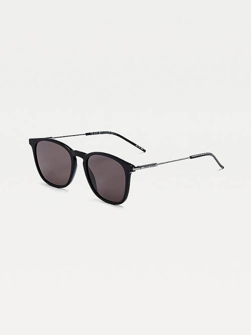 Tommy Hilfiger Acetate Rounded Square Zonnebril Heren Zwart | TH698CIO