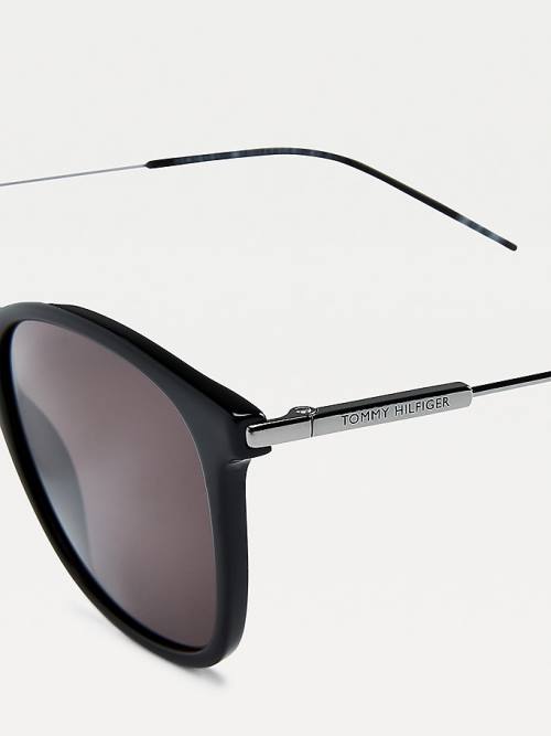 Tommy Hilfiger Acetate Rounded Square Zonnebril Heren Zwart | TH698CIO