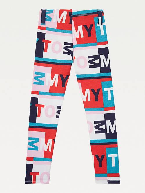 Tommy Hilfiger Adaptive All-Over Logo Print Leggings Broek Meisjes Multi | TH678KXF