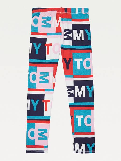 Tommy Hilfiger Adaptive All-Over Logo Print Leggings Broek Meisjes Multi | TH678KXF