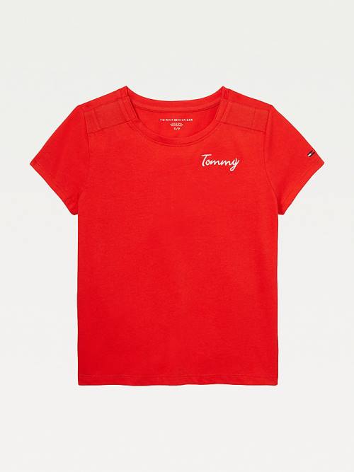 Tommy Hilfiger Adaptive Cap Sleeve Logo T-shirts Meisjes Rood | TH295UKA