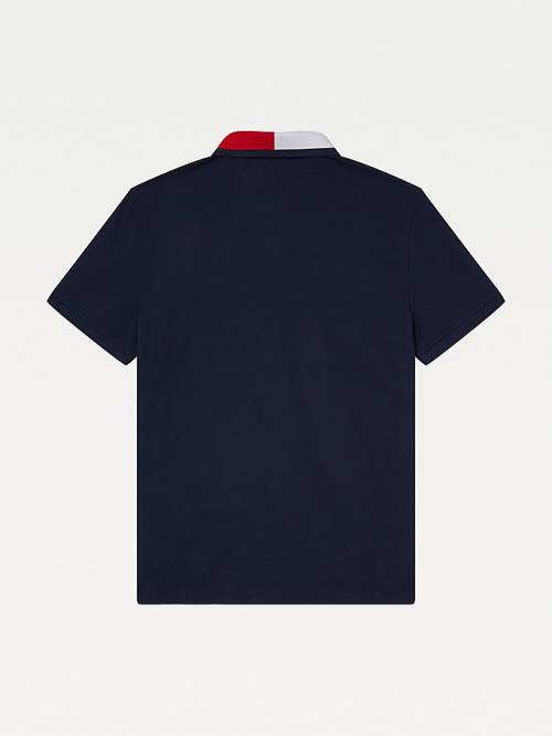 Tommy Hilfiger Adaptive Contrast Collar Custom Fit Poloshirt Heren Blauw | TH195THP