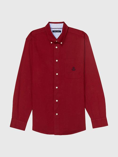 Tommy Hilfiger Adaptive Custom Fit Oxford Overhemd Heren Rood | TH203SJV