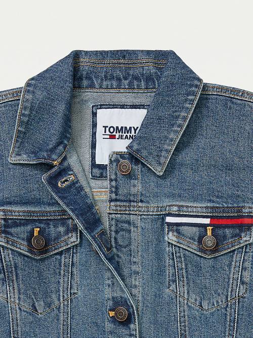 Tommy Hilfiger Adaptive Denim Trucker Jassen Dames Blauw | TH014VQP