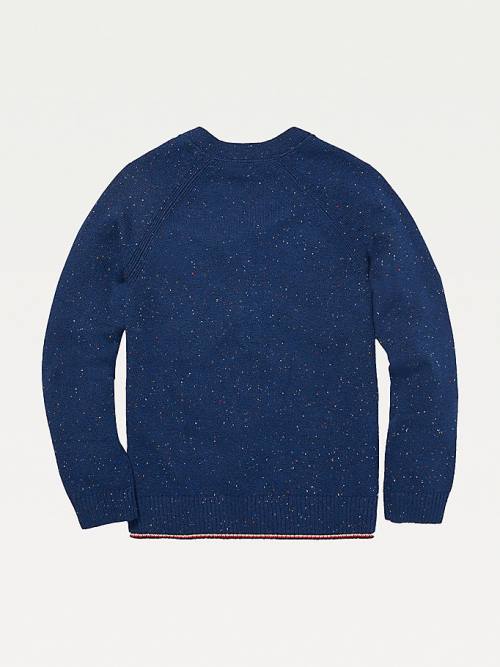 Tommy Hilfiger Adaptive Donegal Henley Jumper Truien Dames Blauw | TH356SFY