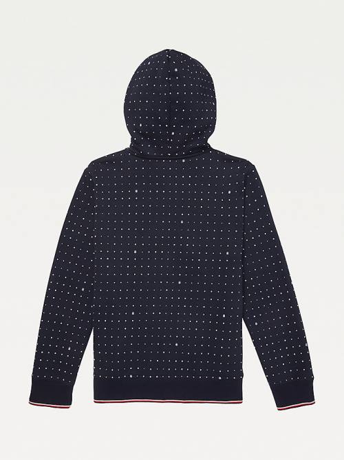 Tommy Hilfiger Adaptive Dot Print Hoodie Dames Blauw | TH208WNG