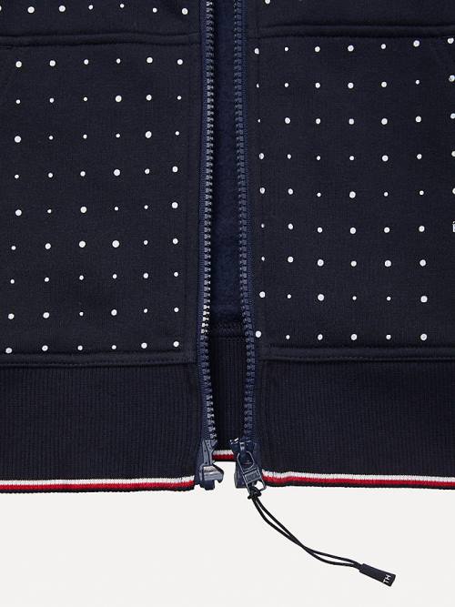 Tommy Hilfiger Adaptive Dot Print Hoodie Dames Blauw | TH208WNG