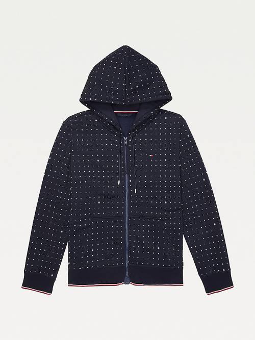 Tommy Hilfiger Adaptive Dot Print Hoodie Dames Blauw | TH208WNG