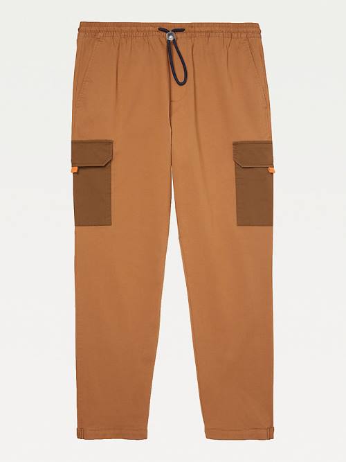 Tommy Hilfiger Adaptive Elasticated Cargo Joggers Broek Heren Bruin | TH047VOP