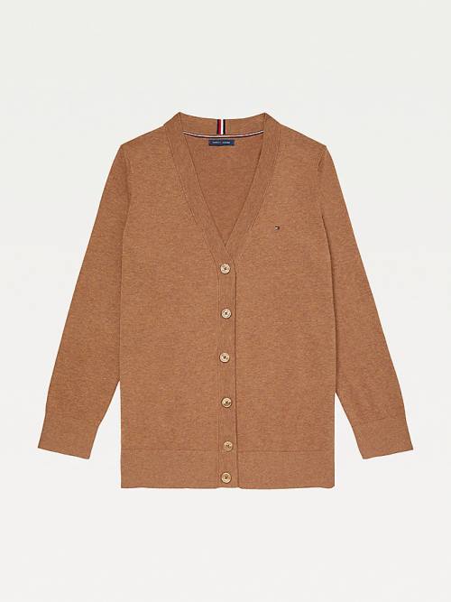 Tommy Hilfiger Adaptive Essential Katoenen Cardigan Truien Dames Bruin | TH024MKQ