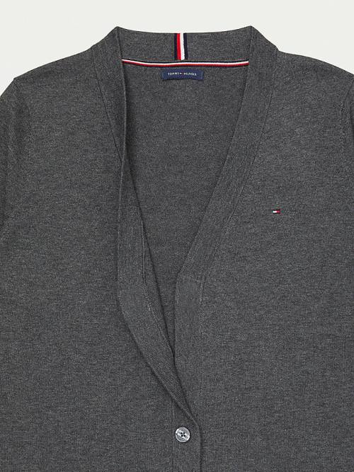 Tommy Hilfiger Adaptive Essential Katoenen Cardigan Truien Dames Grijs | TH078DCF