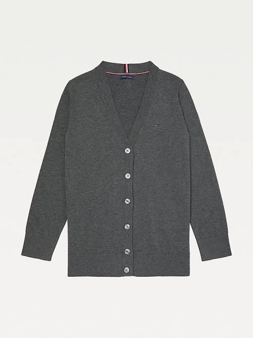 Tommy Hilfiger Adaptive Essential Katoenen Cardigan Truien Dames Grijs | TH078DCF