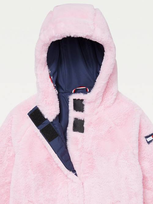 Tommy Hilfiger Adaptive Faux Fur Met Capuchon Jassen Meisjes Roze | TH684QED