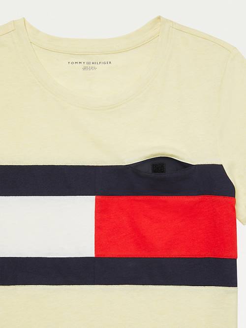 Tommy Hilfiger Adaptive Flag Print Katoenen T-shirts Dames Geel | TH609HRJ