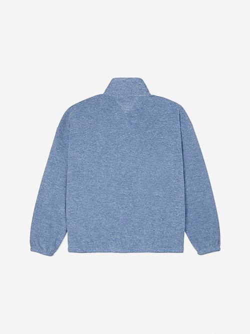 Tommy Hilfiger Adaptive Half Zip Popover Sweatshirts Dames Blauw | TH782SLQ