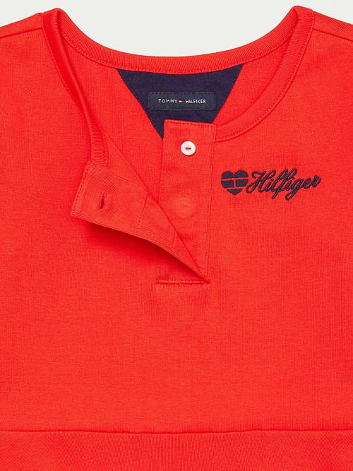 Tommy Hilfiger Adaptive Henley Jurken Meisjes Rood | TH620VTE