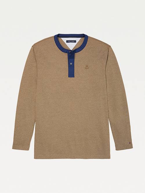 Tommy Hilfiger Adaptive Henley Neck Jumper Truien Heren Beige | TH032XTE