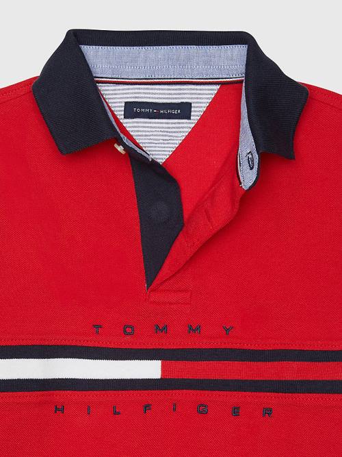 Tommy Hilfiger Adaptive Icons Stripe Polo T-shirts Jongens Rood | TH291TER