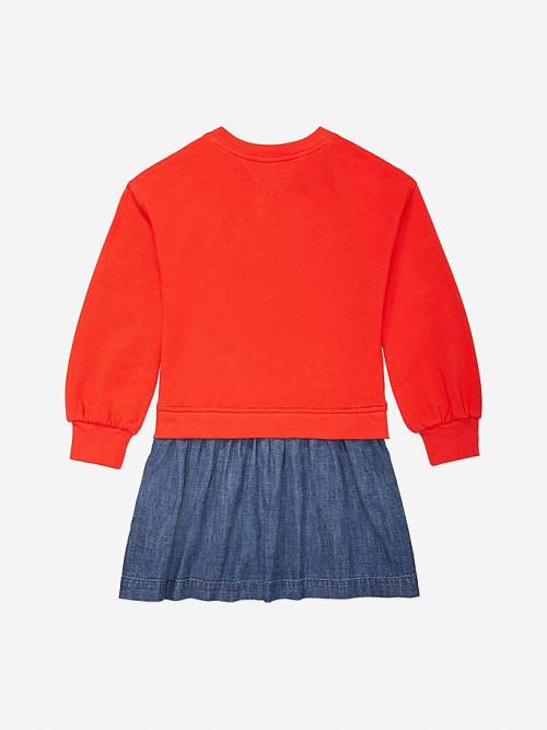 Tommy Hilfiger Adaptive Layered Look Jurken Meisjes Rood | TH460WPT