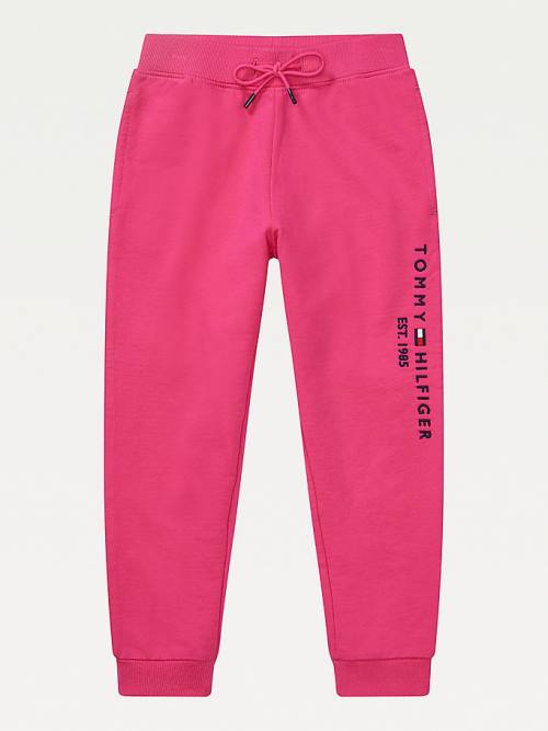 Tommy Hilfiger Adaptive Logo Joggers Broek Meisjes Roze | TH740BSL