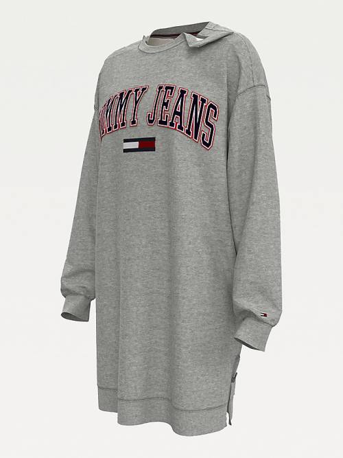 Tommy Hilfiger Adaptive Logo Sweatshirt Jurken Dames Grijs | TH983PNG