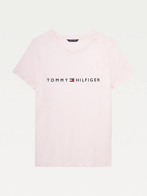 Tommy Hilfiger Adaptive Logo T-shirts Dames Roze | TH875LNU