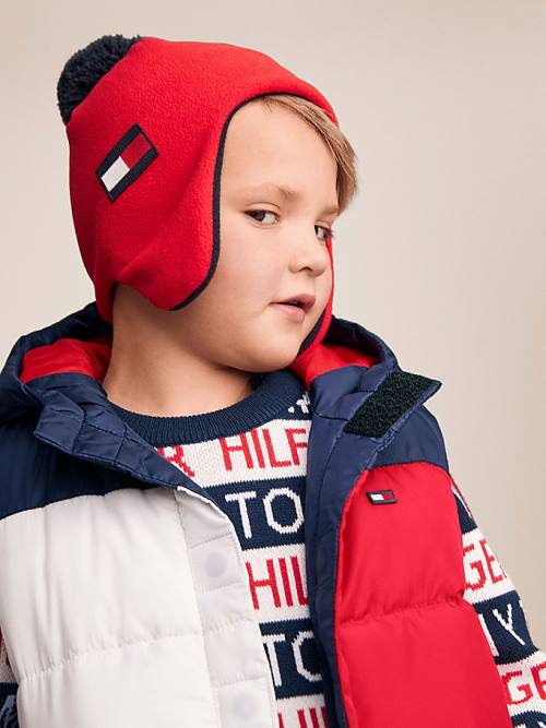 Tommy Hilfiger Adaptive Met Capuchon Flag Vest Jassen Jongens Blauw | TH765NRP