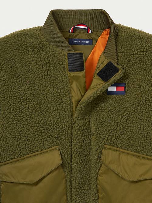 Tommy Hilfiger Adaptive Mixed Teddy Bomber Jassen Jongens Groen | TH249TKC