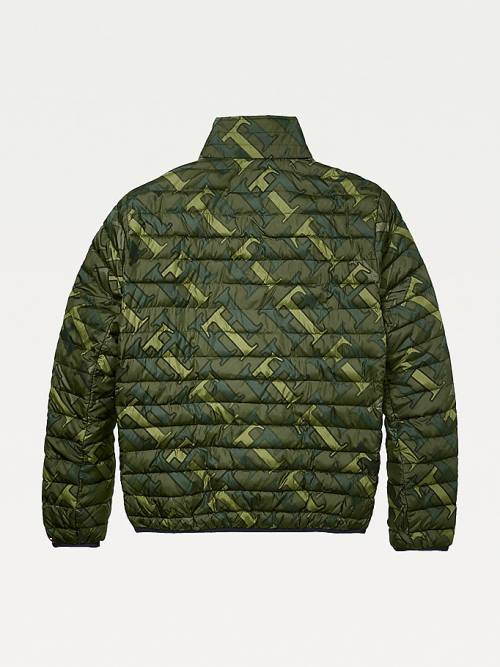 Tommy Hilfiger Adaptive Monogram Puffer Jassen Heren Groen | TH456CJM