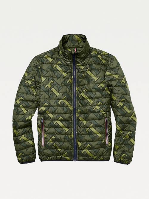 Tommy Hilfiger Adaptive Monogram Puffer Jassen Heren Groen | TH456CJM