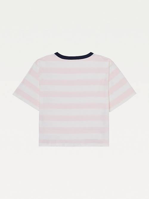 Tommy Hilfiger Adaptive Organic Katoenen T-shirts Dames Roze | TH857NUD