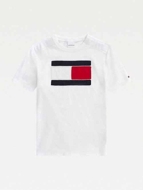 Tommy Hilfiger Adaptive Oversize Flag Logo T-shirts Jongens Wit | TH390RDJ