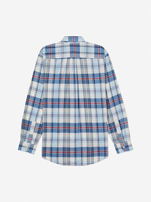 Tommy Hilfiger Adaptive Plaid Check Regular Fit Overhemd Heren Blauw | TH651DAO