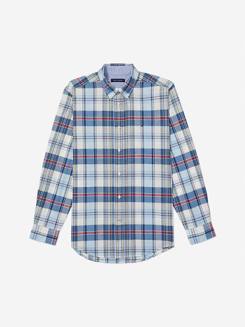 Tommy Hilfiger Adaptive Plaid Check Regular Fit Overhemd Heren Blauw | TH651DAO