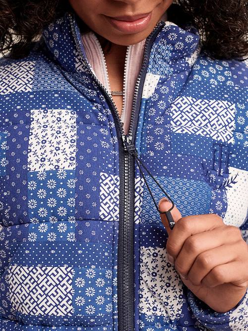 Tommy Hilfiger Adaptive Print Puffer Jassen Dames Blauw | TH237ABL