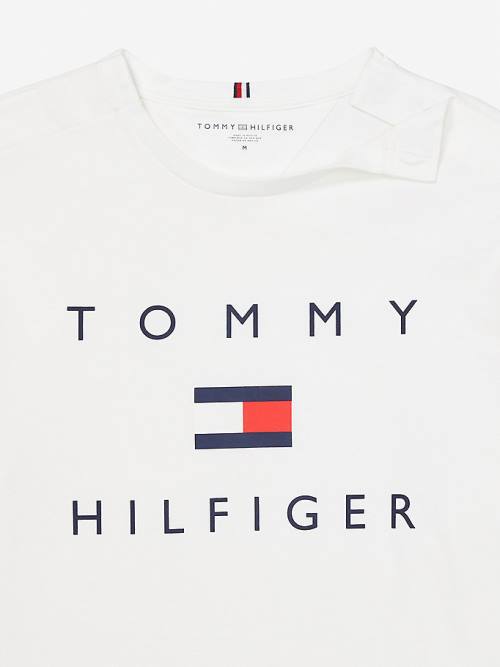 Tommy Hilfiger Adaptive Pure Katoenen Logo T-shirts Heren Wit | TH498GMB