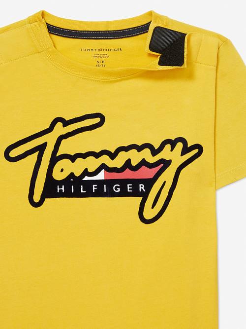 Tommy Hilfiger Adaptive Pure Katoenen Logo T-shirts Jongens Geel | TH546ADI